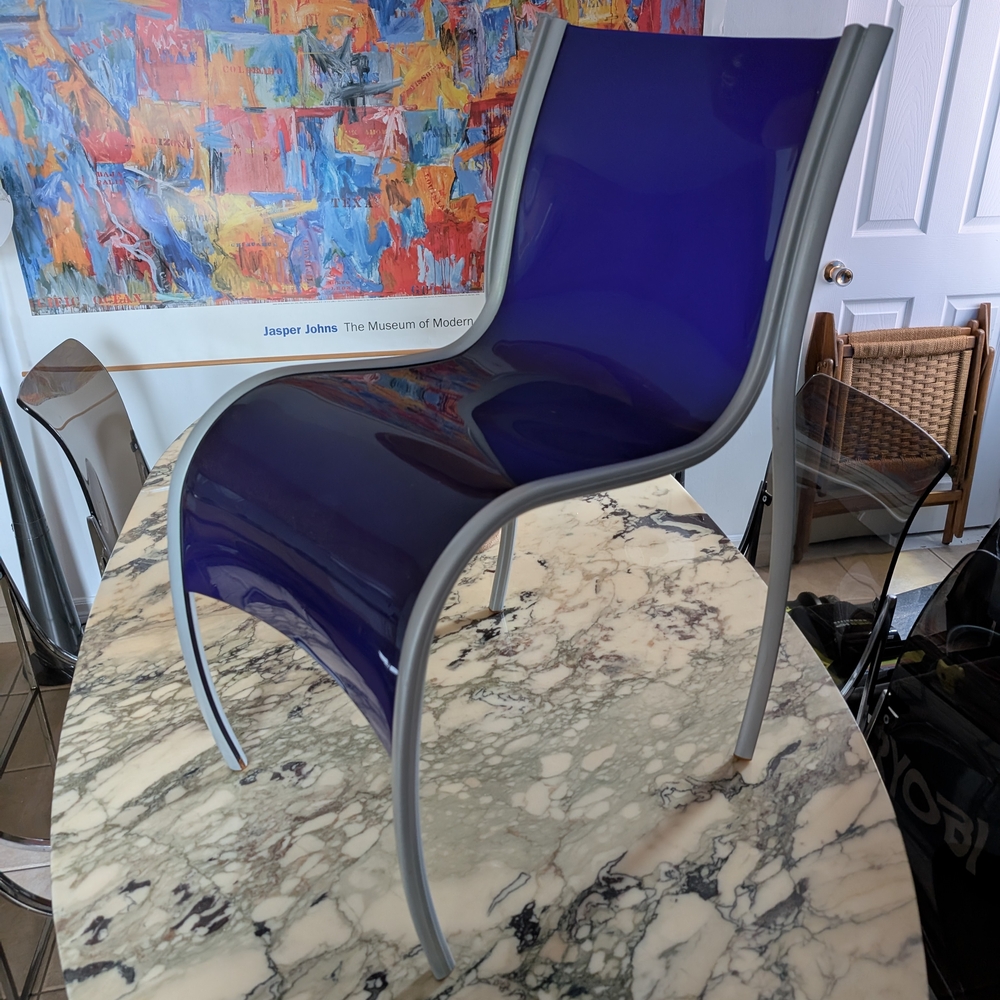 Kartell Purple and Silver Designer Chair